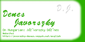 denes javorszky business card